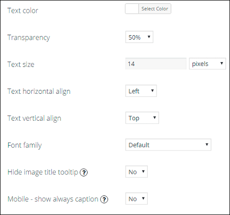 Caption tab in WordPress Photo Gallery plugin Caption tab in WordPress Photo Gallery plugin