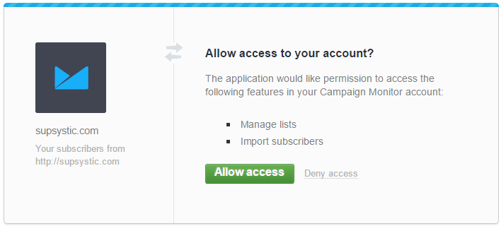 Allow access for Supsystic