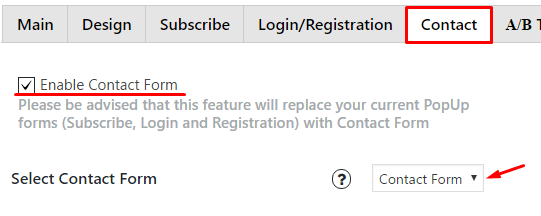How it insert Contact Form in Popup plugin