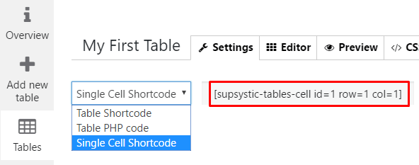 Choose Cell shortcode data Tables Generator plugin Choose Cell shortcode data Tables Generator plugin