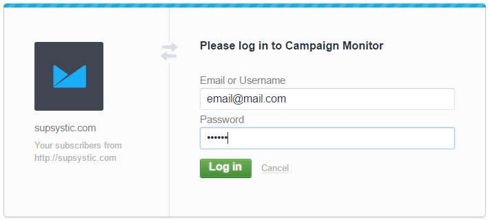 Login to Campaign Monitor