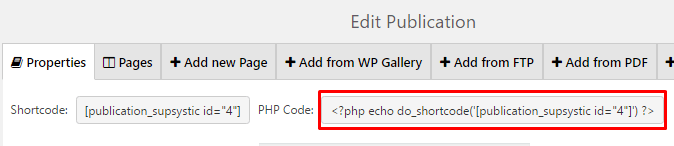 Digital Publications PHP code