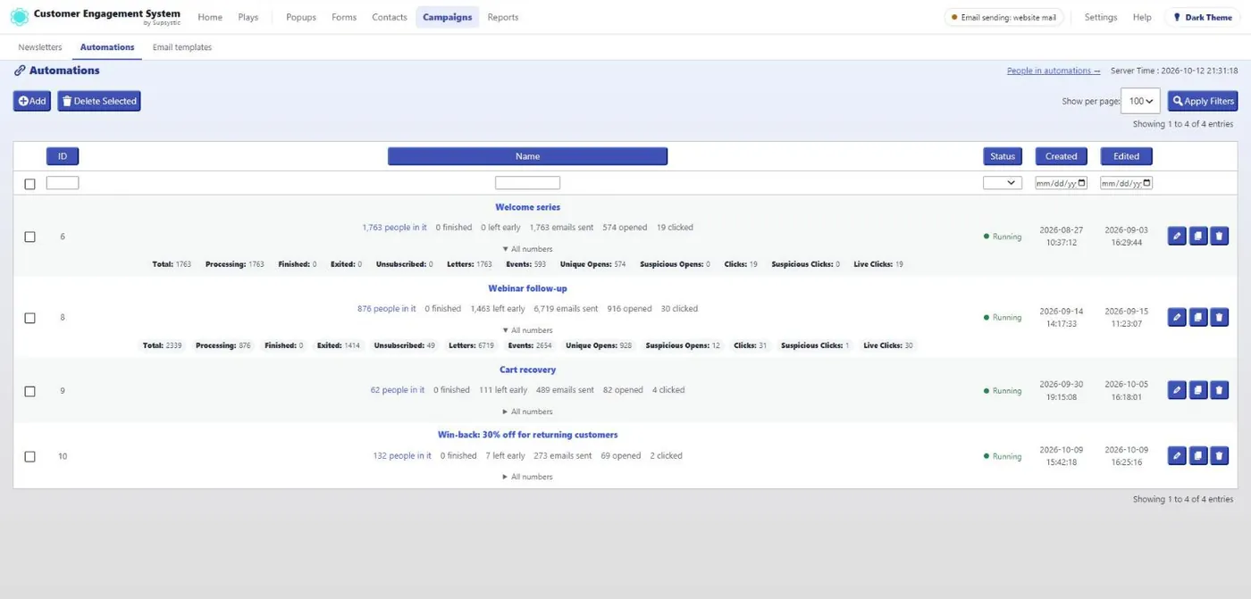 CES: Email automations
