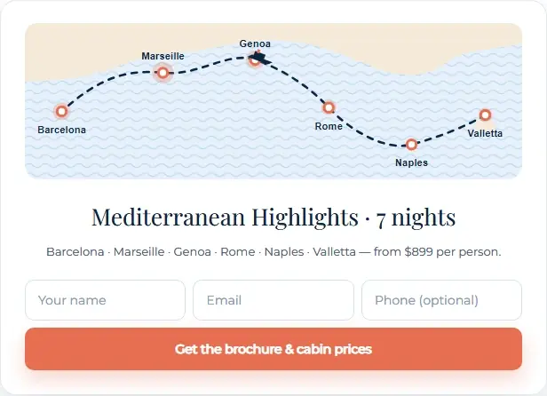 Cruise Itinerary Map form template