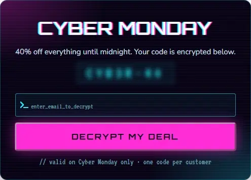 Cyber Monday Decrypt form template
