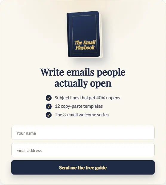 Ebook Playbook Lead Magnet form template