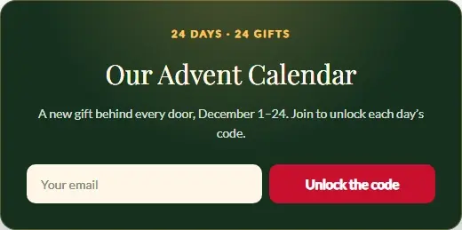 Advent Calendar form template
