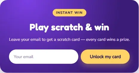 Scratch and Win Card form template