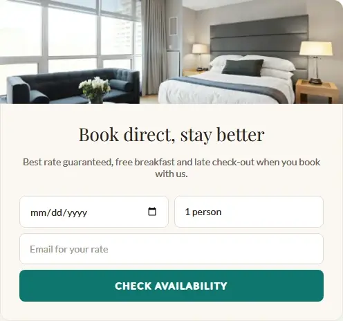 Hotel Book Direct form template