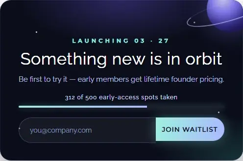 Product Launch Orbit Waitlist form template