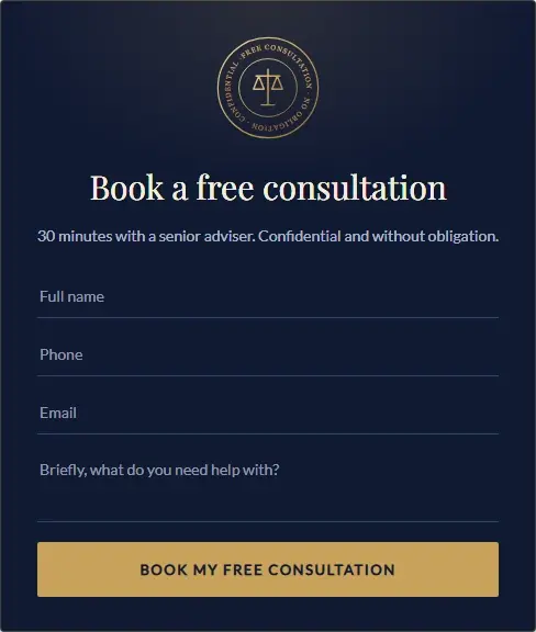 Free Consultation Request form template