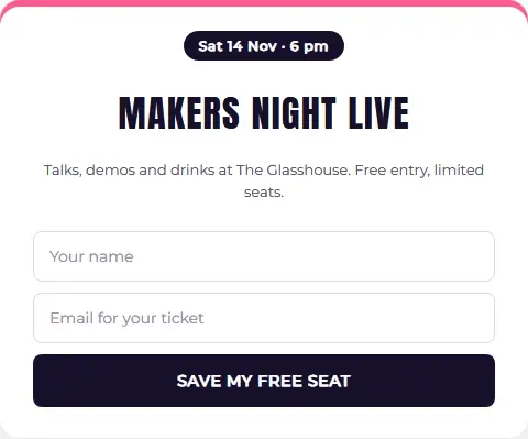 Event Registration Ticket form template