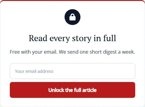 Gated Article Unlock form template