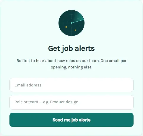 Job Alerts Radar form template