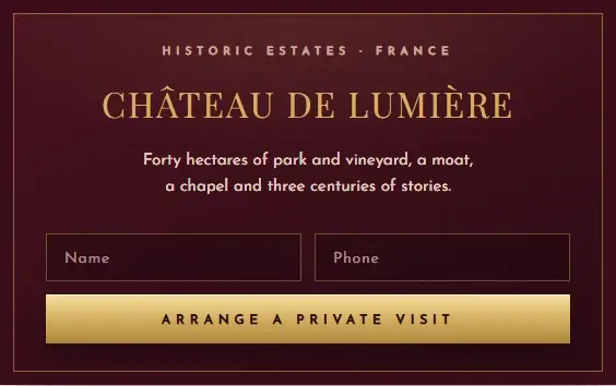 Luxury Chateau Estate form template