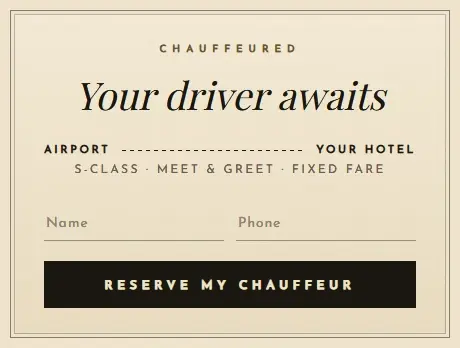 Luxury Chauffeur Service form template
