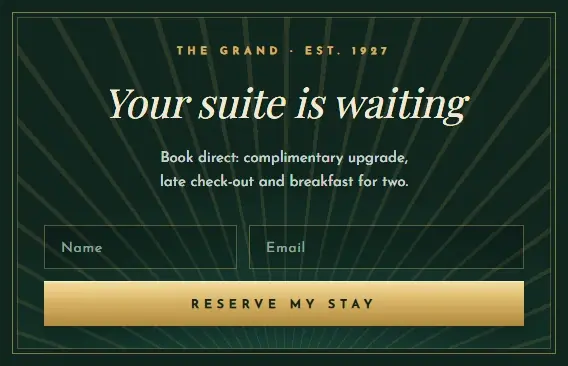 Luxury Grand Hotel Key form template