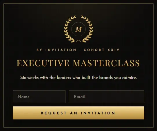Luxury Executive Masterclass form template