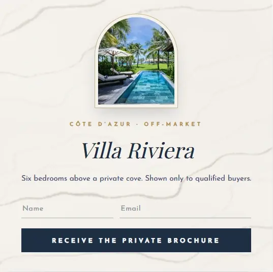 Luxury Villa Riviera form template