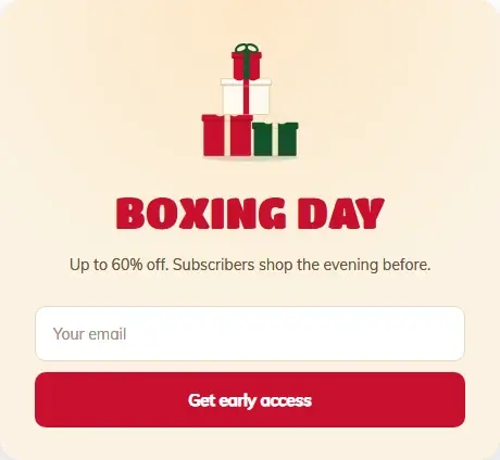 Boxing Day Tumbling Boxes form template