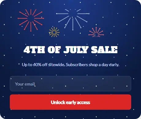 4th of July Fireworks Sale form template