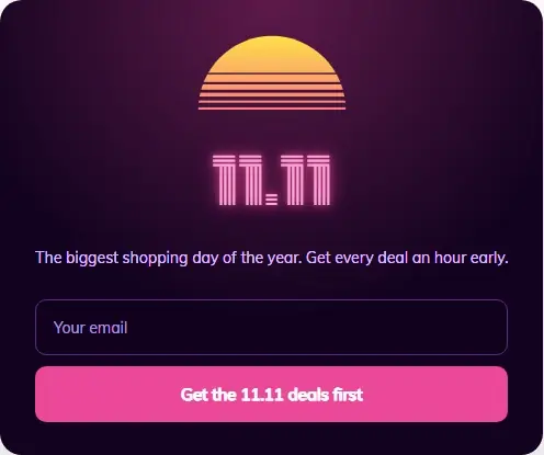 11.11 Neon Shopping Day form template