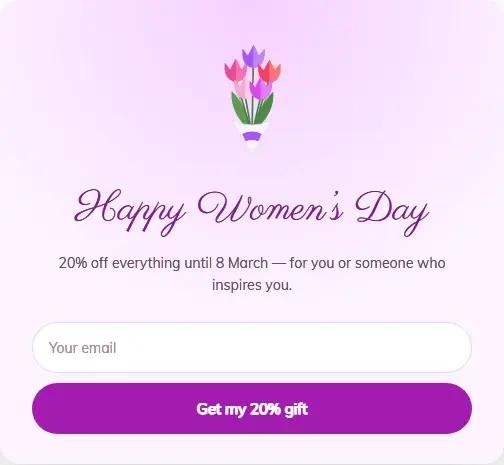 Womens Day Tulips form template