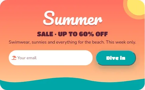 Summer Sale Sunset Wave form template