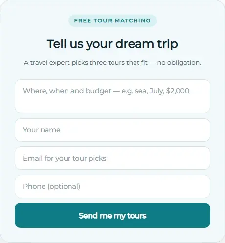 Tour Finder Quiz form template