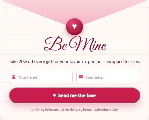 Valentine Love Letter form template