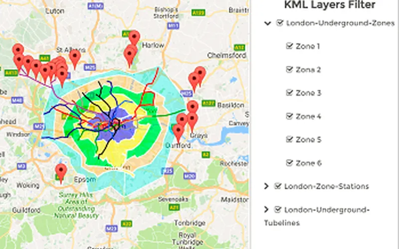 Google Maps Easy example: KML Layers Filter