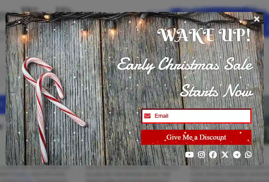 Early Xmas Sale popup template