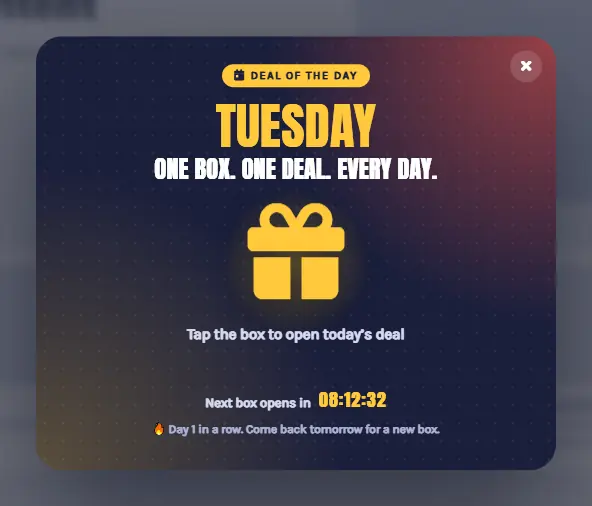 Daily Deal Box popup template