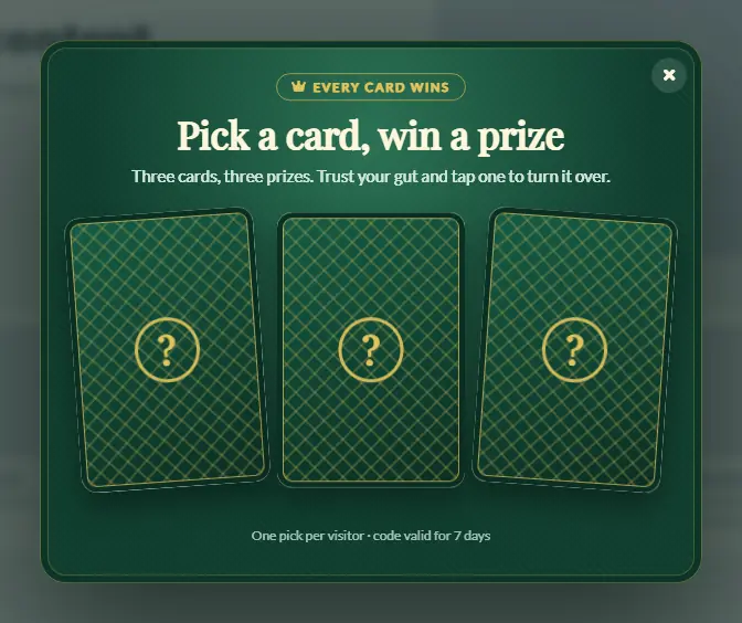 Pick a Card popup template