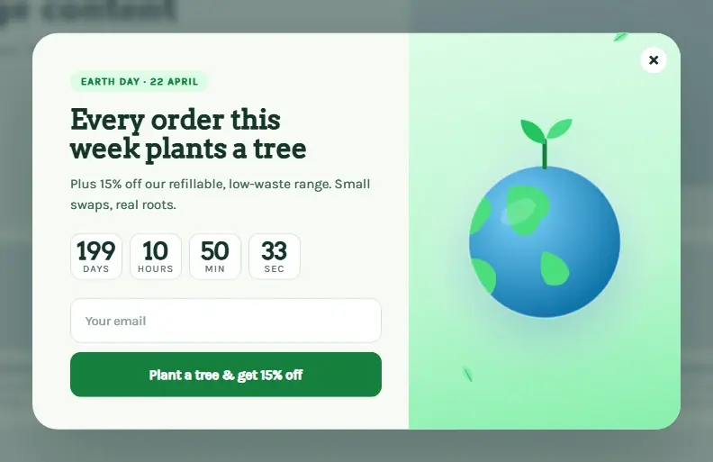 Earth Day Globe popup template