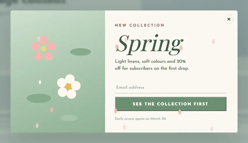 Spring Bloom Collection popup template