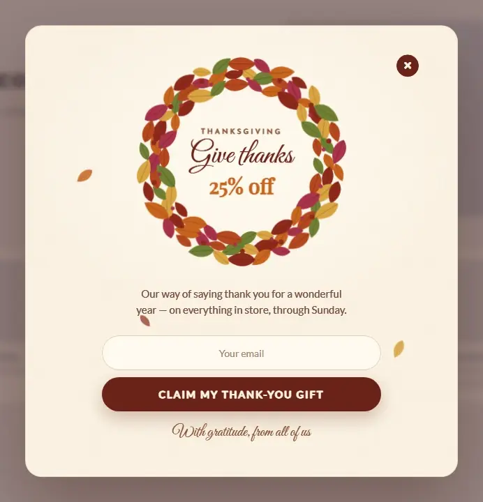 Thanksgiving Harvest Wreath popup template