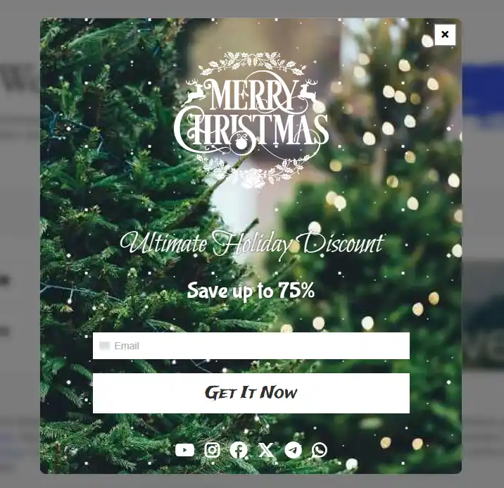 Ultimate Holiday Discount popup template