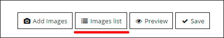 Images list button in WordPress Gallery