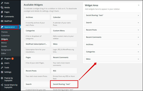 Widget Social Share Buttons by Supsystic