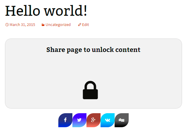 Lock Content with Social Share Buttons by Supsystic