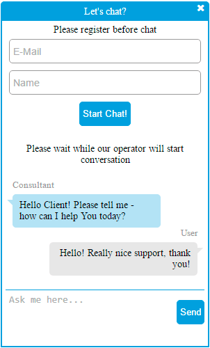 Live Chat plugain - Template example
