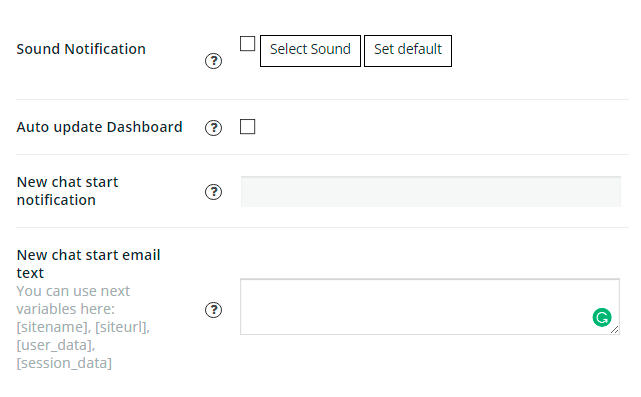 Notifications Live Chat