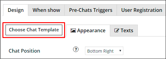 Choose chat template in WordPress Live Chat plugin
