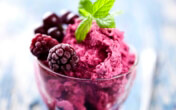 pink berries ice-cream