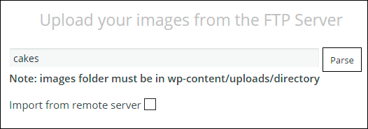 FTP import in WordPress Gallery plugin