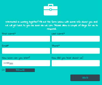 Job Application Form - Contact Form by Supsystic