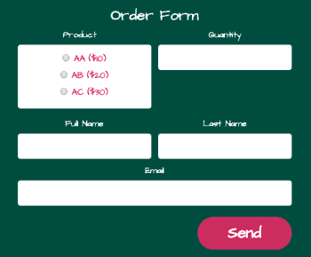 Order Form - Contact Form by Supsystic