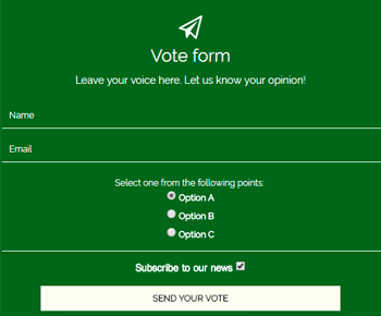Vote Form - Contact Form by Supsystic