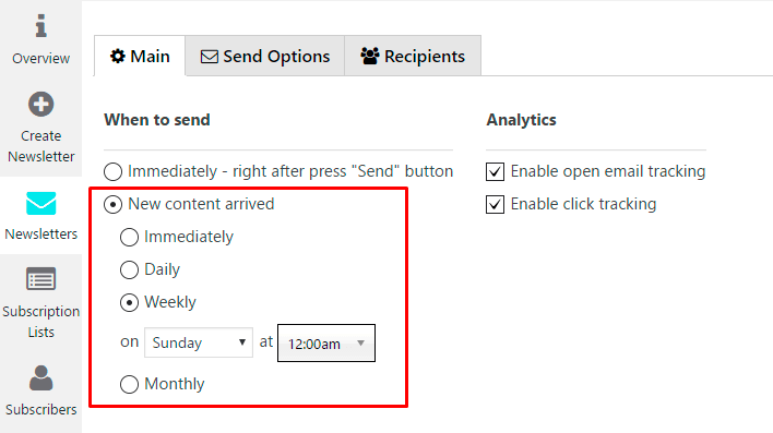 Automated Newsletter by Supsystic